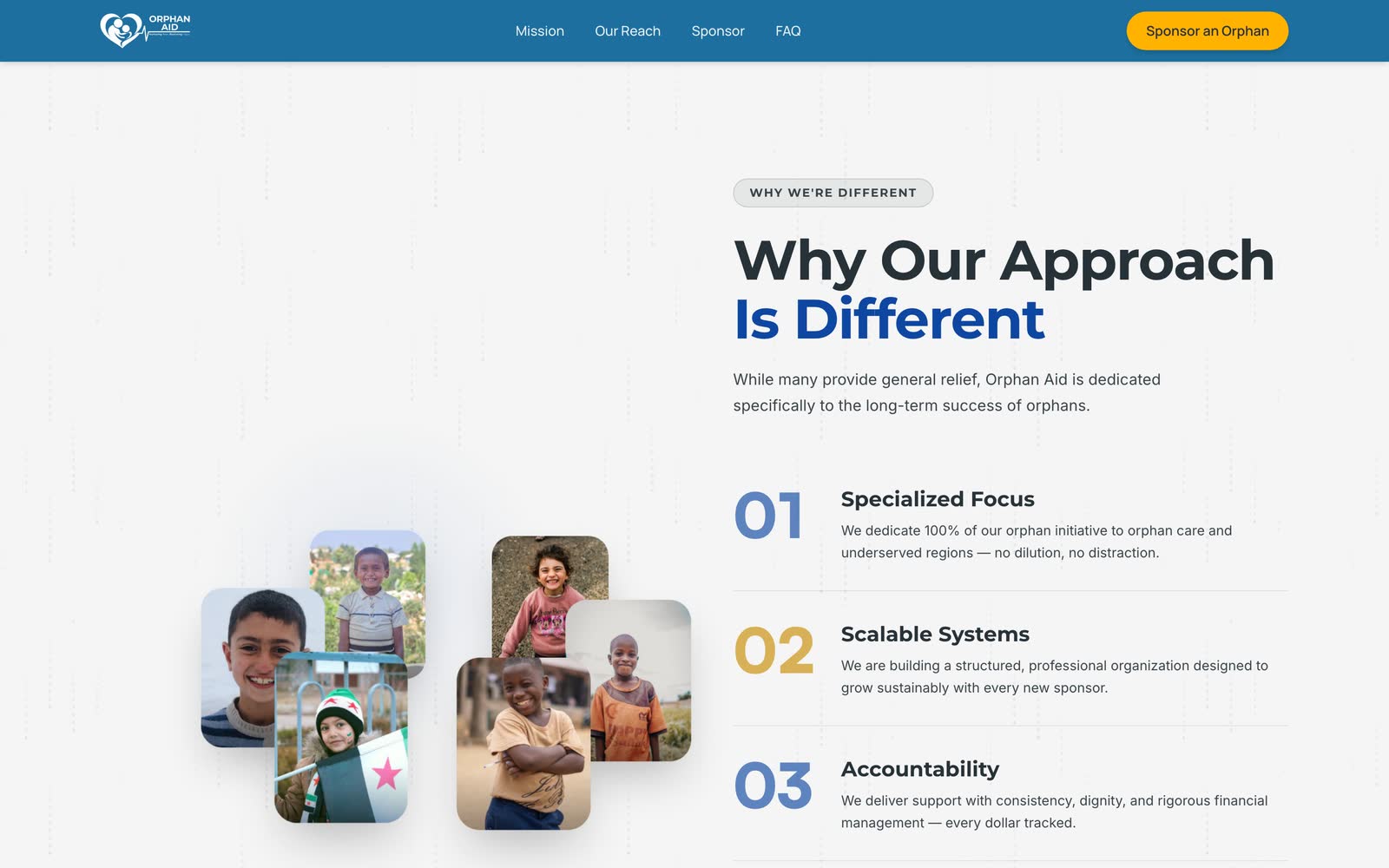 Why our approach is different, answered in three numbered claims.