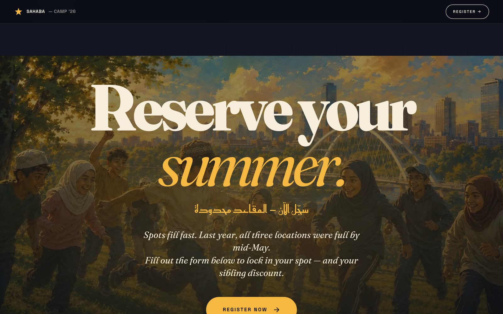 Reserve your summer, the registration close.