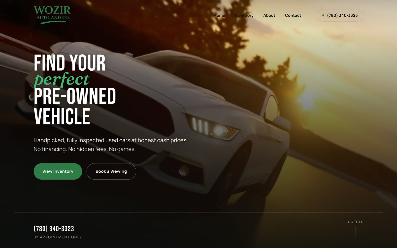 Find your perfect pre-owned vehicle, the opening screen.